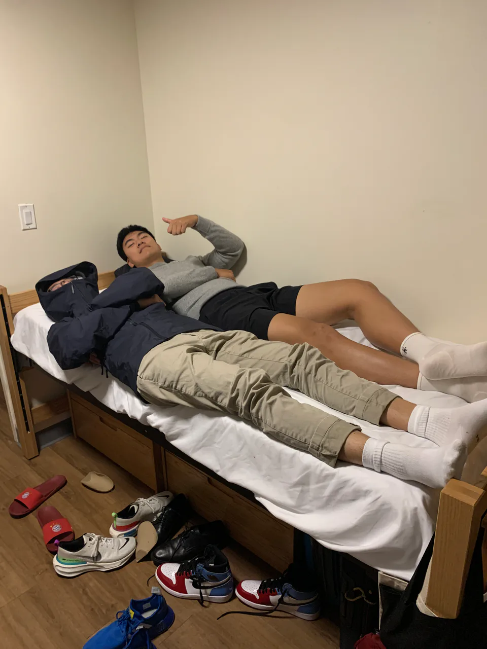 very serious sleeping arrangements